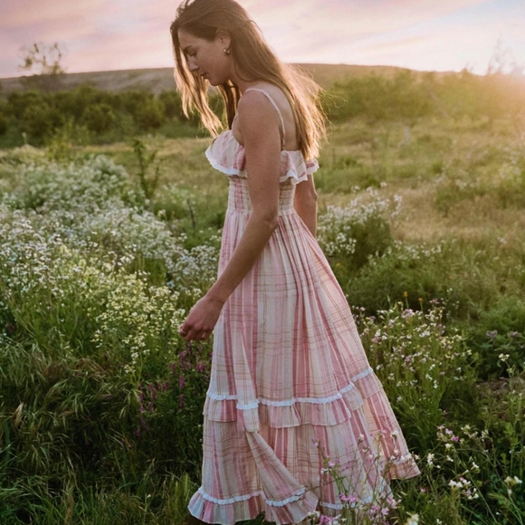 Christy Dawn Violet Dress Amaryllis Plaid medium summer Farm-to-Closet - Picture 2 of 8